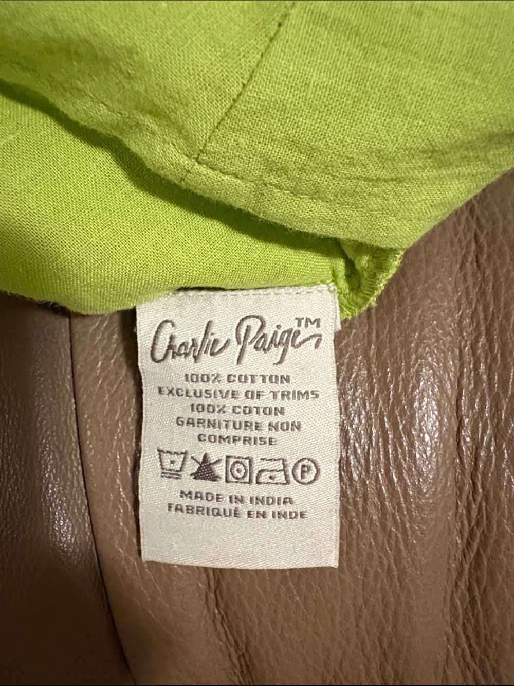 Charlie Paige Sleeveless Button-Up Tie Front Top in Lime - Picture 5 of 7
